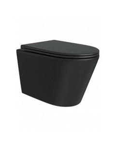 Унитаз подвесной Teymi Solli безободковый, сиденье микролифт, черный матовый T40201MB