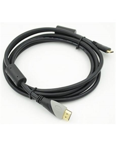 Кабель аудио-видео HDMI (m)/Mini HDMI (m) 2м. феррит.кольца черный No name