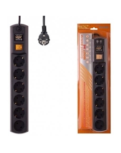 Сетевой фильтр H6 5м (6 розеток) черный Most