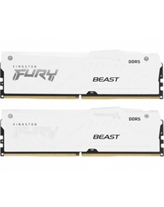Оперативная память Kingston DDR5 DIMM FURY Beast White RGB 32Gb (kit 2x16Gb), 6400Mhz, [KF564C32BWAK2-32] CL32