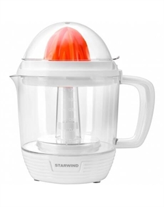 Соковыжималка цитрусовая Starwind SJ1241 30Вт рез.сок.:1200мл. белый/прозрачный