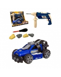 Конструктор "Полицейская машина" в коробке шуруповерт на батарейках,насадка,отвертка,камни(имитация) No name