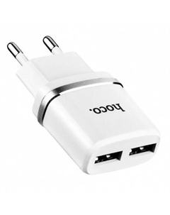 Сетевое зарядное устройство Hoco C12, 2USB, 2.4А, белый (47759)
