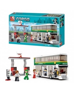 Конструктор "Двухэтажный автобус.Маршрут 868" 403 детали в коробке Sluban