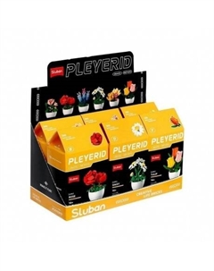 Конструктор "Комнатные растения", 6 видов, 71-100 деталей Лотос,Роза,Лаванда,Ромашка,Пион,Тюльпан Sluban