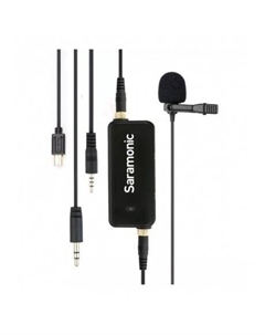 Адаптер LavMic с нагрудным микрофоном для камер и смартфонов (2 входа 3,5 мм) Saramonic