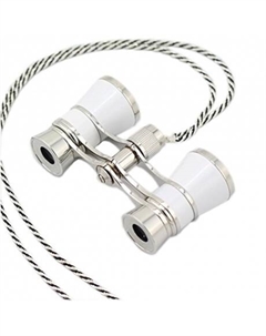 Бинокль театральный БТ 3x25, с цепочкой (белый) Kromatech