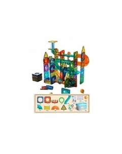 Конструктор магнитный 97 деталей,8 шариков,наклейки (в контейнере) No name