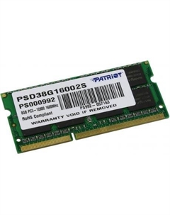 Память SO-DIMM DDR3 Patriot 8Gb 1600MHz (PSD38G16002S) Patriòt