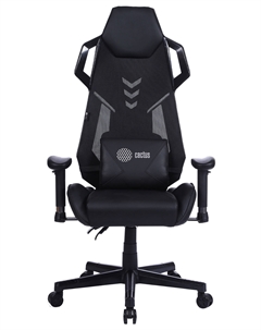 Кресло Cactus CS-CHR-090BL игровое , черный эко.кожа пластик