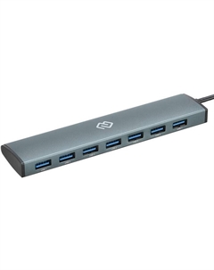 Разветвитель USB 3.1 HUB-7U3.0-UC-G 7*USB 3.0, серый Digma
