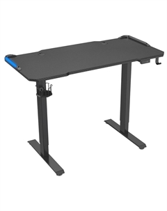 Стол компьютерный Cactus CS-ED-GBK с подъемным механизмом, МДФ, до 80кг, цвет: карбон, каркас: черный, 120x120x60см