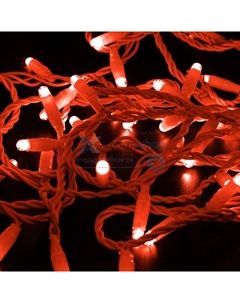 Гирлянда NEON-NIGHT 305-232 нить 10м, с эффектоммерцания, белый ПВХ, 24В, цвет: красный Neon-night