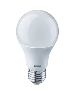 Лампа светодиодная NLL-A60-10-24/48-4K-E27 10Вт, 24/48В, 4000К, 800лм, Е27, 60х108мм, груша, матовая (61476) Navigator