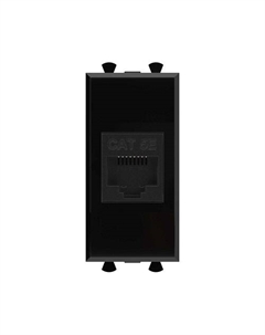 Розетка компьютерная 4402661 RJ-45 без шторки модульная, кат.5е, "Черный квадрат", 1 модуль, "Avanti" Dkc