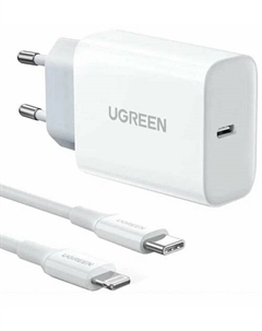 Зарядное устройство сетевое UGREEN CD137 50698_ USB Type-C, 20W, белый Ugreen