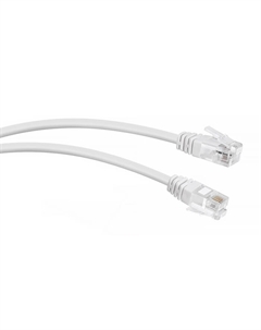 Кабель патч-корд PC-TEL-RJ12-5m 6p4c телефонный, 5 м, белый Cabeus