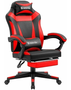Кресло Defender Cruiser 64344 игровое, черно-красное, полиуретан высокой плотности, газпатрон 4кл, ролики 80мм, механизм качания