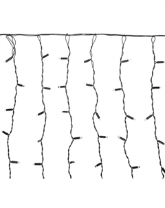 Гирлянда NEON-NIGHT 235-286 Занавес 2х0,8м 160 LED ТЕПЛЫЙ БЕЛЫЙ черный ПВХ IP65 постоянное свечение 230В нужен блок 303-500 Neon-night