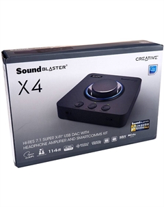 Звуковая карта USB 3.0 Sound Blaster X4 70SB181500000 Super X-Fi Ultra DSP, 7.1, USB Type-C, 24 бит/192 кГц Creative