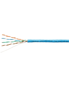 Кабель витая пара U/UTP 5e кат. 4 пары UTP-4P-Cat.5e-SOLID-BL 24AWG(0.51 мм), медь, одножильный (solid), внутренний, PVC, нг(A)-LS, синий, уп/3 Cabeus
