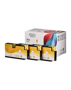 Картридж струйный CZ136A (№711 Yellow 3-pack) для HP Designjet T120/T520 ePrinter, водорастворимый тип чернил, желтый Sakura