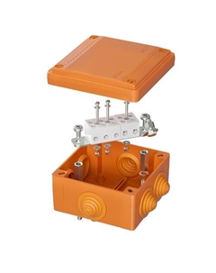 Коробка распределительная FSB11510 пластиковая FS с кабельными вводами и клеммниками, IP55, 100х100х50 мм, 5р, 450V, 20A, 10 мм2, "Vulcan" Dkc