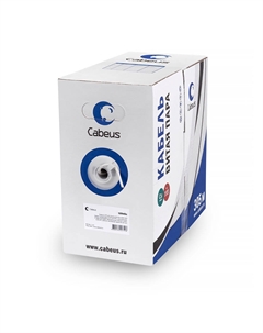 Кабель витая пара U/UTP 5e кат. 4 пары UTP-4P-Cat.5e-SOLID-LSLTx-GY (24 AWG), одножильный, нг(А)-LSLTx, серый (305 м) Cabeus