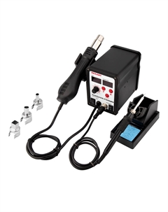 Паяльная станция Rexant 12-0721 2 в1: паяльник + термофен, с цифровым дисплеем, 150-500 °С