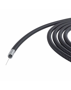 Металлорукав в ПВХ изоляции 6071R-012NPCR 12мм, низкотемпературный, Dвн 12,0 мм, Dнар 16,0, с протяжкой, цвет чёрный, "Cosmec" (уп/50 м) Dkc