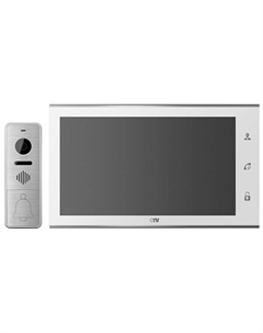 Комплект -DP4105AHD (W) (вызывная панель -D400FHD и монитор -M4105AHD), Full HD, 10", панель из стекла с сенсорным управлением "Easy butt Ctv