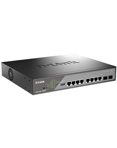 Коммутатор управляемый DSS-200G-10MPP/A1A 8x10/100/1000Base-T PoE 802.3af/at, PoE-бюджет 242Вт, дальность до 250м, 2x1000Base-X SFP PoE 802.3af D-link