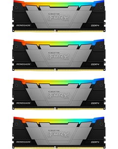 Модуль памяти DDR4 128GB (4*32GB) KF432C16RB2AK4/128 Renegade RGB Black XMP PC4-25600 3200MHz CL16 2RX8 1.35V 288-pin 16Gbit Kingston fury
