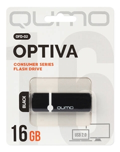 Накопитель USB 2.0 16GB QM16GUD-OP2-black Optiva 02, чёрный Qumo