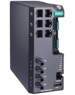 Коммутатор управляемый EDS-4008-2MST-HV 6*10/100BaseT(X) ports, 2*100BaseFX multi-mode ports with ST connectors, single power input 110/220 VAC Moxa