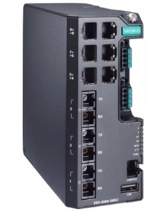 Коммутатор управляемый EDS-4009-3MSC-LV-T 6*10/100BaseT(X) ports, 3*100BaseFX multi-mode ports with SC connectors, dual power inputs 12/24/48 VDC Moxa