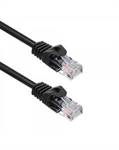 Кабель патч-корд U/UTP 5e кат. 1м -LPU5C-10B 24AWG 4пары, 7/0.18мм CU черный (741739) Acd