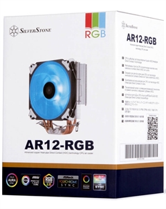 Кулер AR12 RGB LGA115x/1200/1366/2011/2066/AM4/AM3/AM2/FM2/FM1 (al+cu, 120mm fan, 700-2200rpm, 68.9CFM, 9-29dBA, 4 pin PWM/4 pin RGB) RTL Silverstone