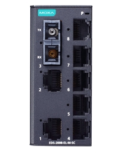 Коммутатор EDS-2008-EL-M-SC 8-Port Entry-level Unmanaged Switch, 7 Fast TP ports, 1 multi-mode port, SC Moxa