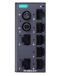 Коммутатор EDS-2008-EL-M-ST-T 8-Port Entry-level Unmanaged Switch, 7 Fast TP ports, 1 multi-mode port, ST Moxa