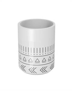 Стакан для зубных щеток Lemer Snow керамика цвет бело-черный