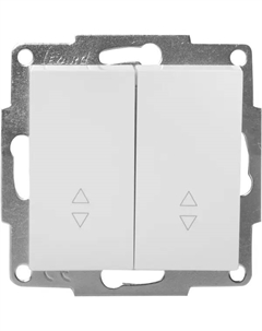 Выключатель проходной Vesna 2 клавиши цвет белый Lezard