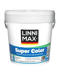 Краска для стен и потолков моющаяся Super Color матовая цвет белый база A 0.9 л Linnimax