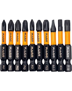 Набор бит ударных магнитных 554195, 10 шт. Rage