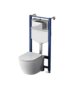 Комплект инсталляция с унитазом AM.PM Fresh Tornado IS12LM0151.8B1900 безободковый с микролифтом клавиша цвет хром Am.pm.