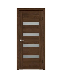 Дверь межкомнатная со стеклом Лайн 2 80x200 см Hardflex цвет дуб тернер венге без замка, без петель Velldoris