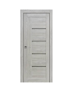 Дверь межкомнатная со стеклом Тренд вертикальный 90x200 см Hardflex серый без замка, без петель Принцип