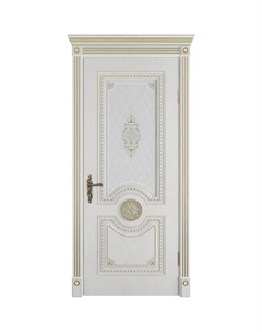 Дверь межкомнатная со стеклом Грета 90x200 см ПВХ цвет дуб бьянко с замком и петлями Vfd