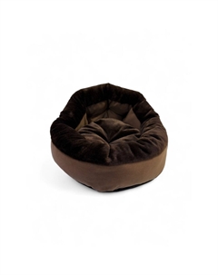 Лежак для животных Fuzzy comfort 50х50см круглый с мехом коричнево-шоколадный Foxie