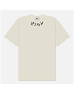 Мужская футболка Brush Stroke Collar Logo Print Msgm